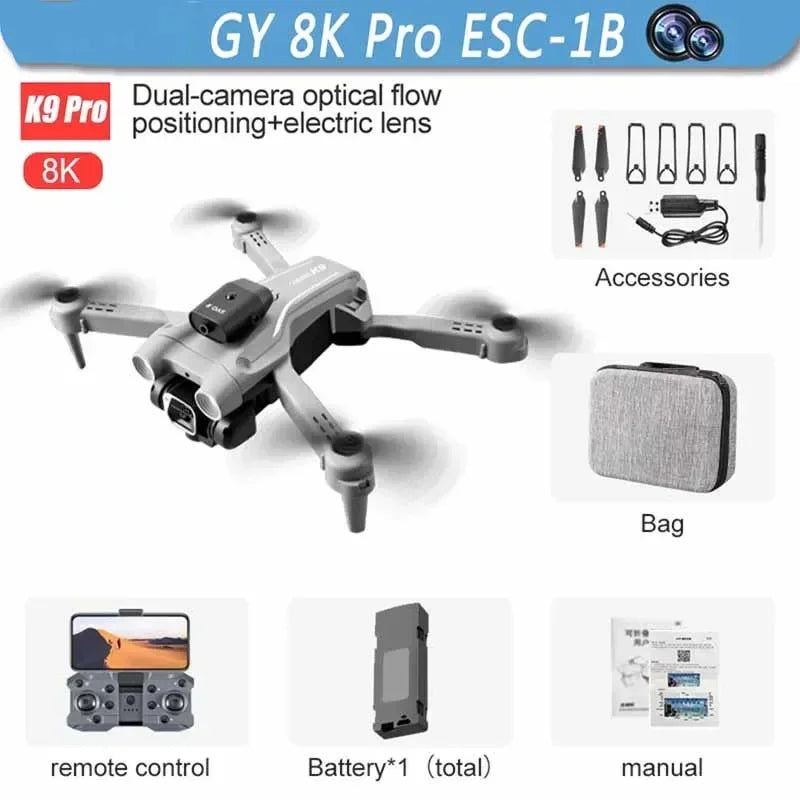 Drone Pro K9 visión nocturna y sensor anti colisión 4K/8K